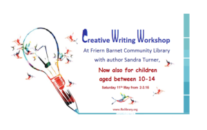 Creative Writing workshop -new Poster for FBCLibrary.org - 2019 - A Community Run Library in North London.  (FBCL; www.fbclibrary.org)        Photo Gallery - May.2019.  Friern Barnet Community Library